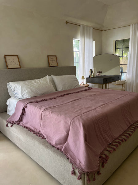 Blush pink blanket