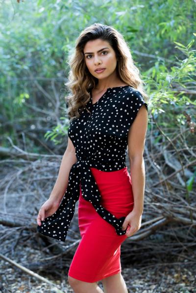 KAI POLKA DOT BLOUSE