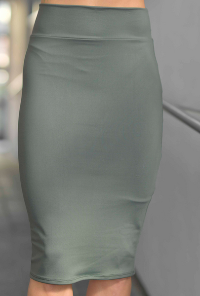 IVYANA  MOSS GREEN PENCIL SKIRT